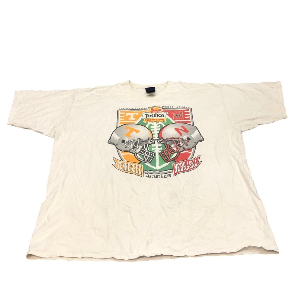 Pro Player Tostitos Fiesta Bowl T-Shirt Mens XXL White Tennessee Nebraska 2000
